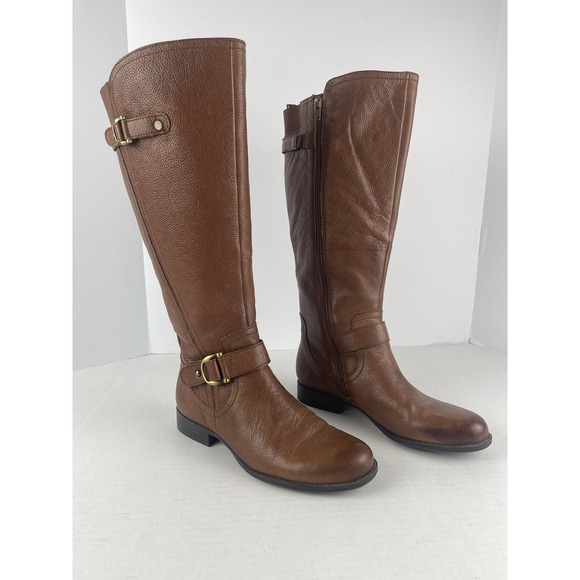 Naturalizer Boots Womens 8 Joylynn Tall‎ Riding Brown Leather N5 Comfort Knee-Hi - Picture 1 of 7